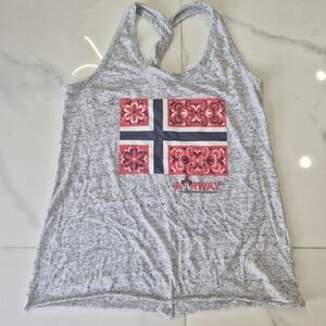 Epcot World Showcase Norway Tank Top Size M Gray